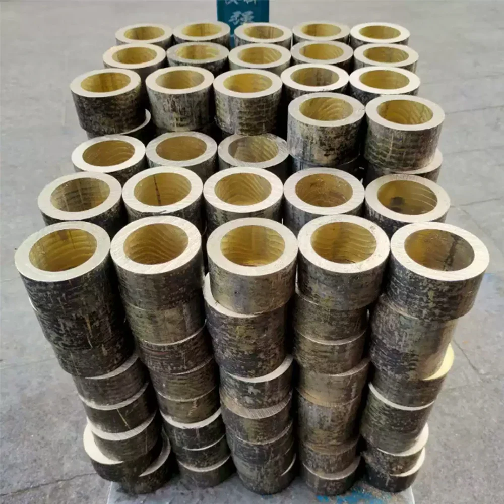 Tin Bronze Tube Hollow Pipe OD 25/30/35/40/45/50/55/60/65mm Tin Brass Tube Sleeve Wear-resistant Length 100mm 1Pcs