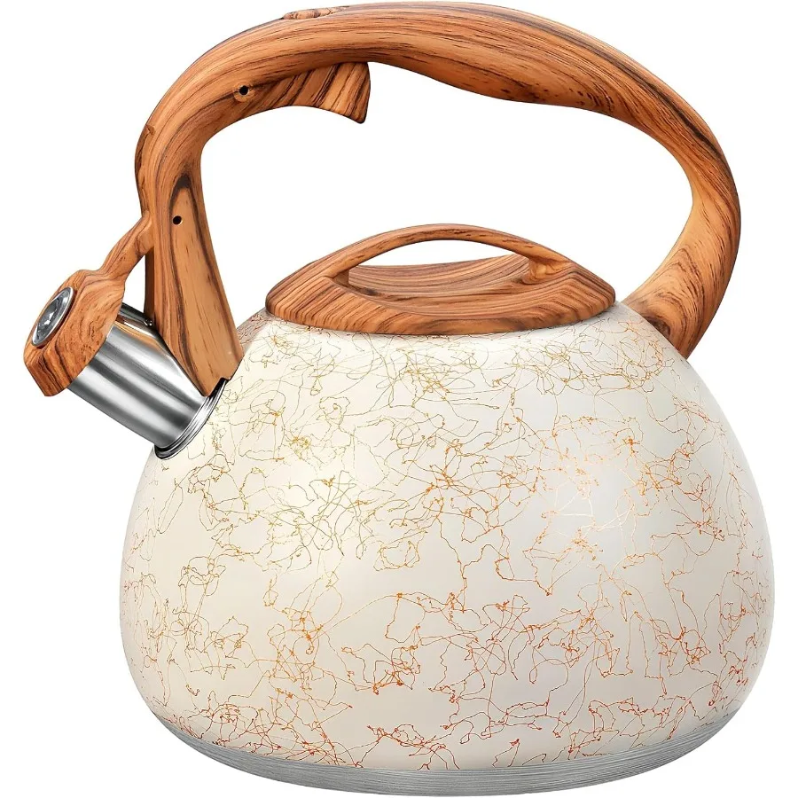 

Чайник для чая с громкой функцией свистка для эффективного кипячения воды, кофе или молока, 3,1 литра, нержавеющая сталь Art Lin