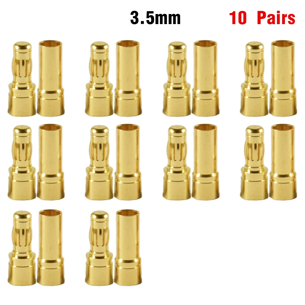 9IMOD 5/10 Paar RC Bullet Connectors 2/3/3,5/4,0/5/5,5/6/8mm Männlich Weiblich Banana Bullet Connector Stecker Vergoldeter Adapter