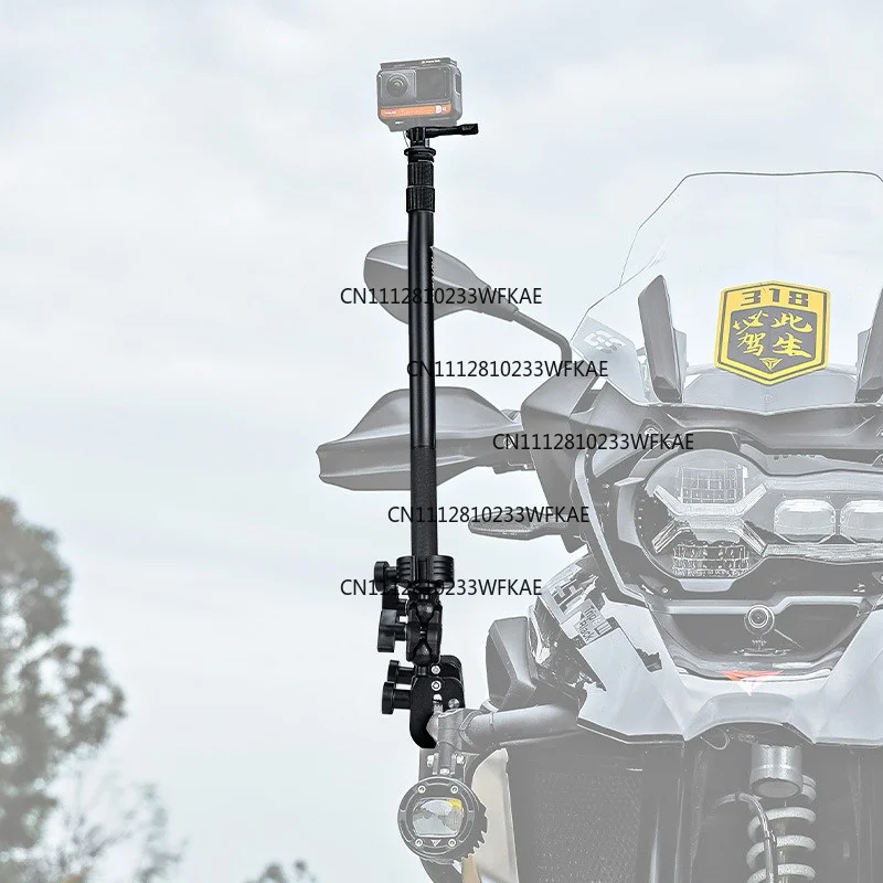 Outdoor riding panoramic sports camera bracket aluminum alloy selfie stick fixed camera multi-function telescopic rod