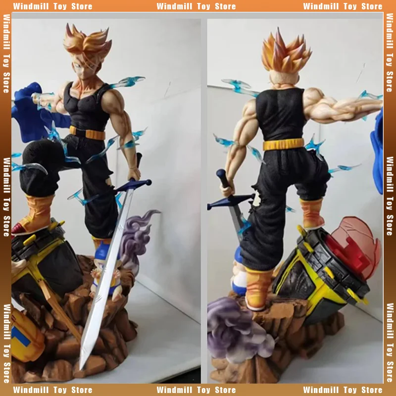 50cm Super Saiyan Torankusu  Anime  Machine Statue Model Ornaments Box Future Trunks Three Heads Action  Collect  Doll Gift Toys