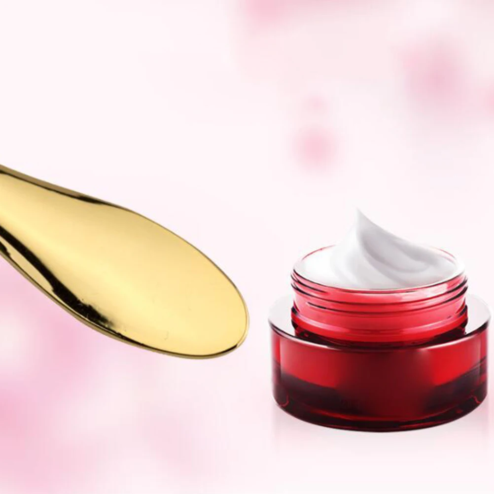 1セット アイマッサージローラー ダブルシェイプ フェイシャルマスクスプーン スキンケア用 ポータブル美容ツール メタルエッセンスバー フェイスマッサージ