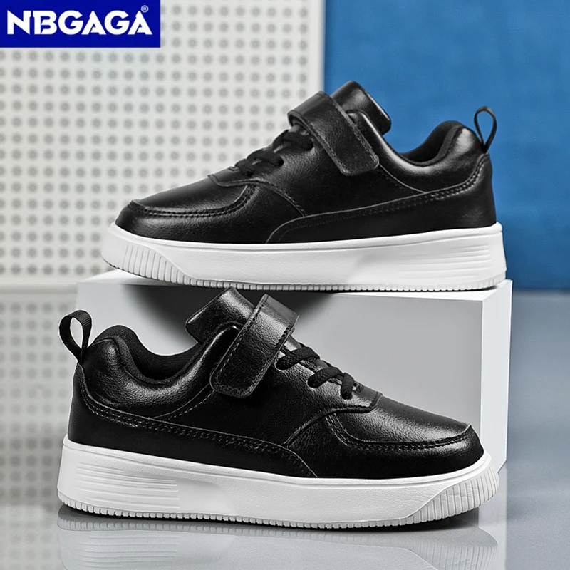 White Casual Sports Sneakers for Kids Boys Non-slip Lightweight Children’s Walking Shoes Breathable Flat Student Tennis Footwear view 3