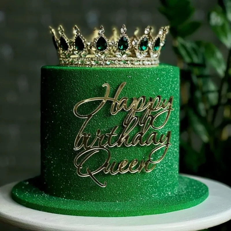 Königin Thema Acryl Kuchen Topper Alles Gute zum Geburtstag Königin Dekor Mädchen Baby Dusche Mizwa Party Feier Kuchen Dekoration