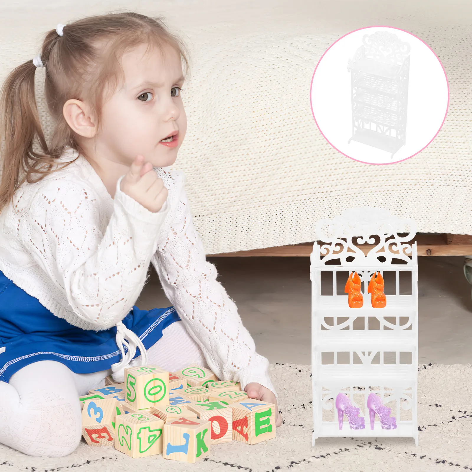 

Compact Mini Plastic Shoe Stand for Dollhouse Accessories High Quality Organizer to Maintain Clean Tidy Display Perfect