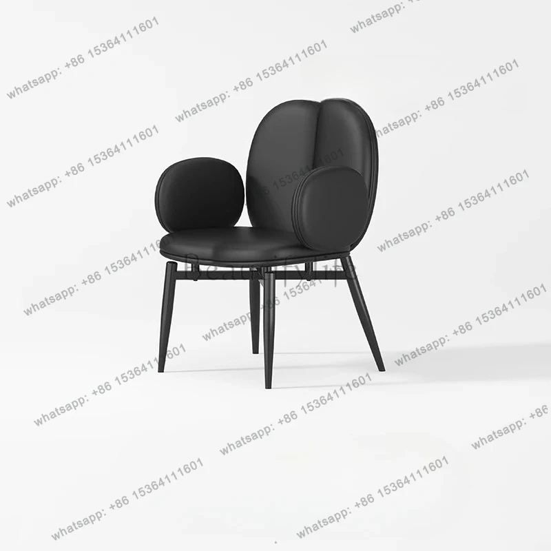 

Italian light luxury creative designer dining chair household ecological leather high-end villa dining chair