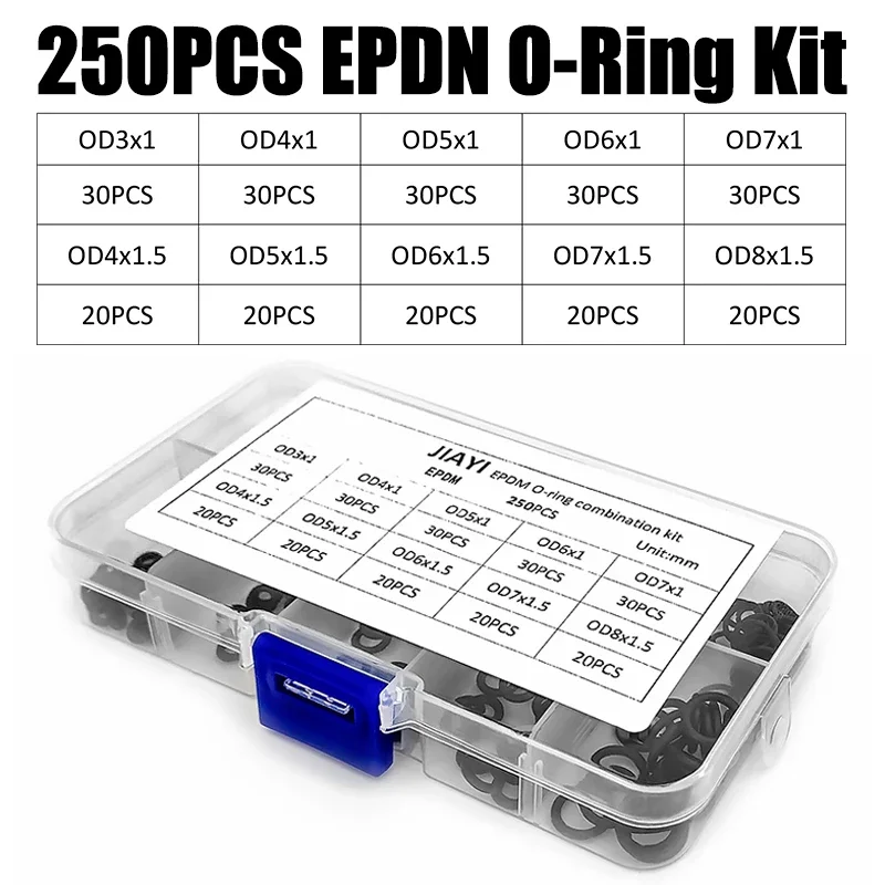 250Pcs Epdm O-Rings…