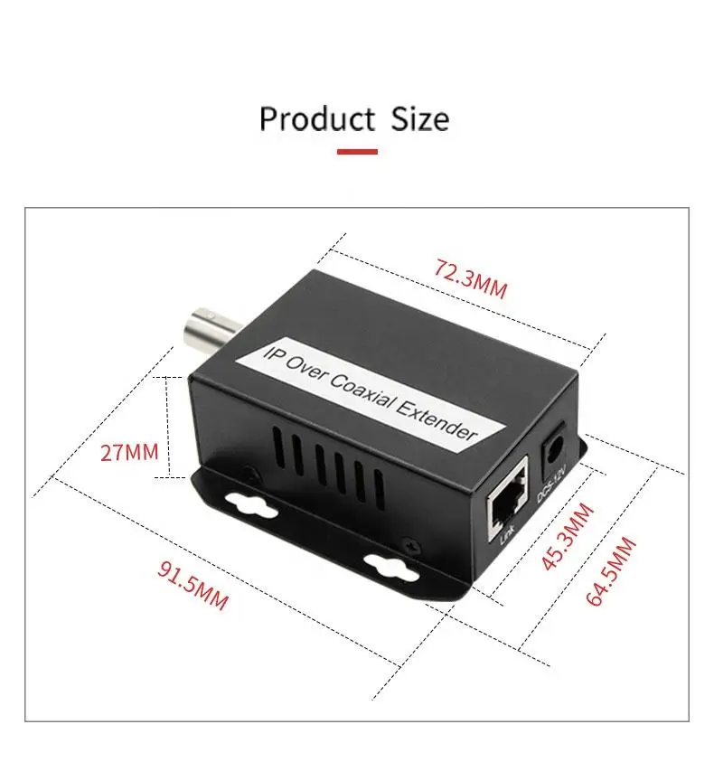 IP Video Extender EOC 1 BNC to rj45 CCTV slave Ethernet over coaxial Extender Reach Ethernet RJ45 10/100Mbps ip accessory 1pair