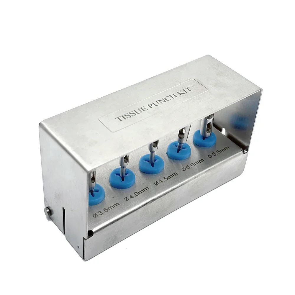 Dental Implant Tissue Punch Kit with Drills for Gingival Perforation and Soft Tissue Management Surgery