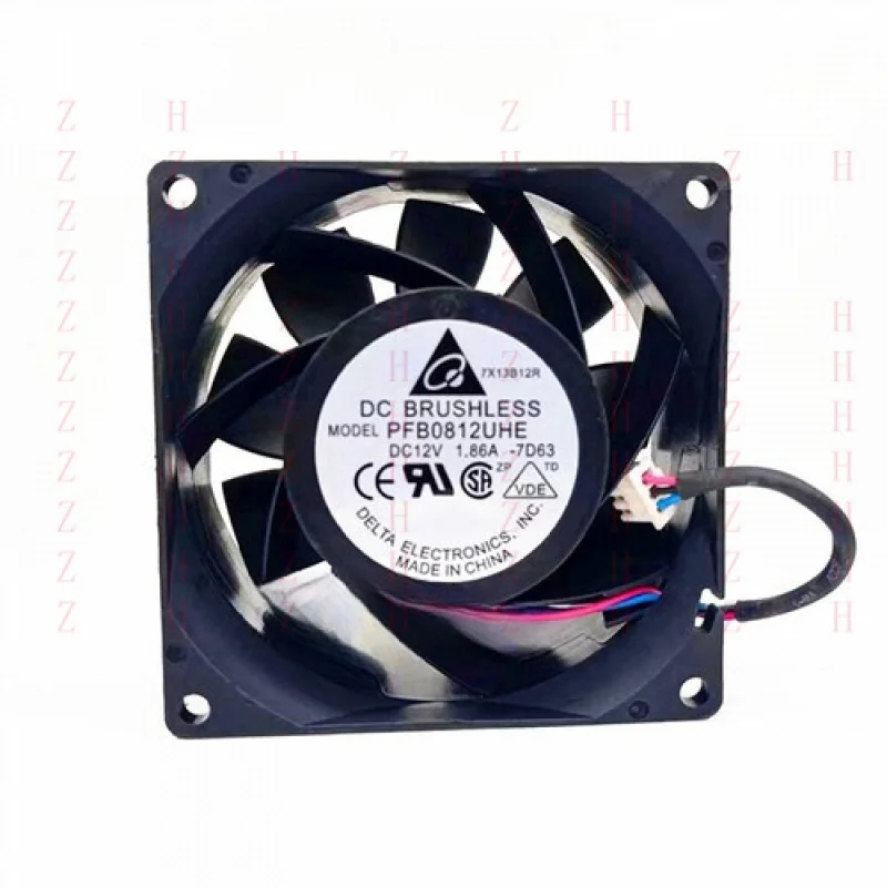 

XXZ for 1/piece New PFB0812UHE 3-wire DELTA 8CM 8038 12V 1.86A Alarm Cooling Fan