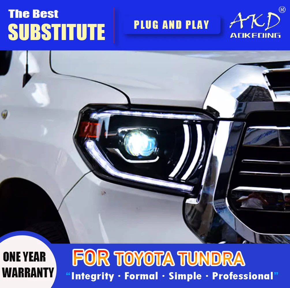 

AKD Head Lamp for Toyota Tundra LED Headlight 2014-2019 Headlights Tundra DRL Turn Signal High Beam Angel Eye Projector Lens