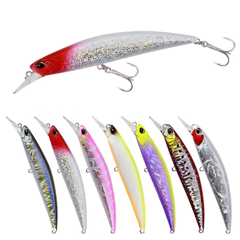 12 Pcs 27g/110mm Sink Minnow Bait Fishing Lure Beading Bass Bionic Plastic Hard Artificial Pesca Tackle Perch Trout Wobbler Kit