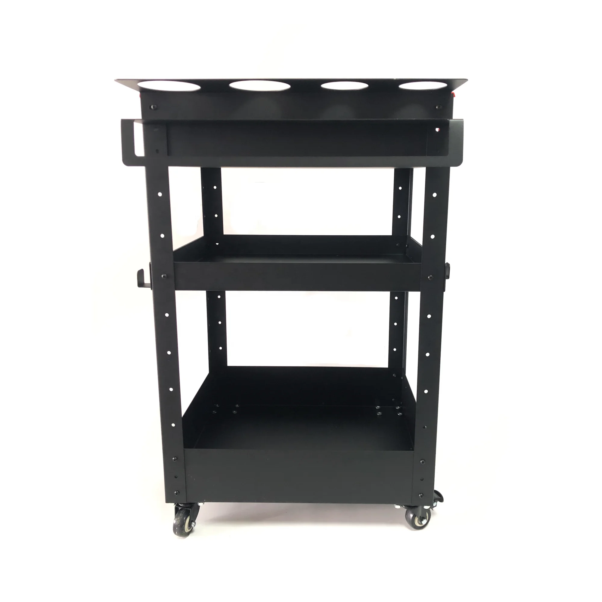 Selected Auto heavy duty car care garage rolling trolley 3 shelf multi-usage steel car detailing metal with wheels