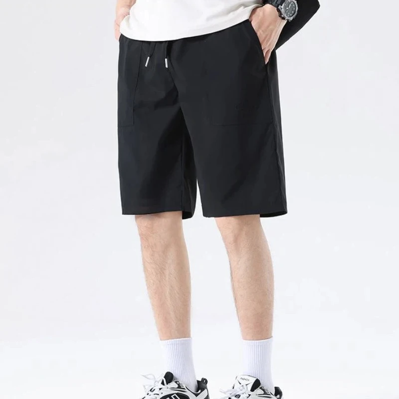 

Men's Summer Ice Silk Quick Dry Shorts Elastic Waist Loose Casual Five-Point Workwear Pants