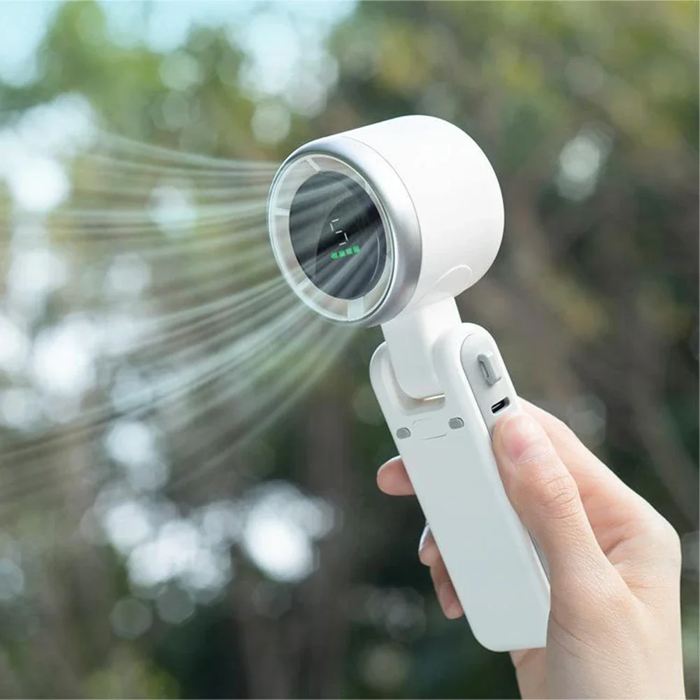 Portable Turbo Fan Handheld Mini Hand Fan Foldable Hanging Neck Fan 3600mAh USB Mini Portable Small Turbo Fan 5 High Speeds