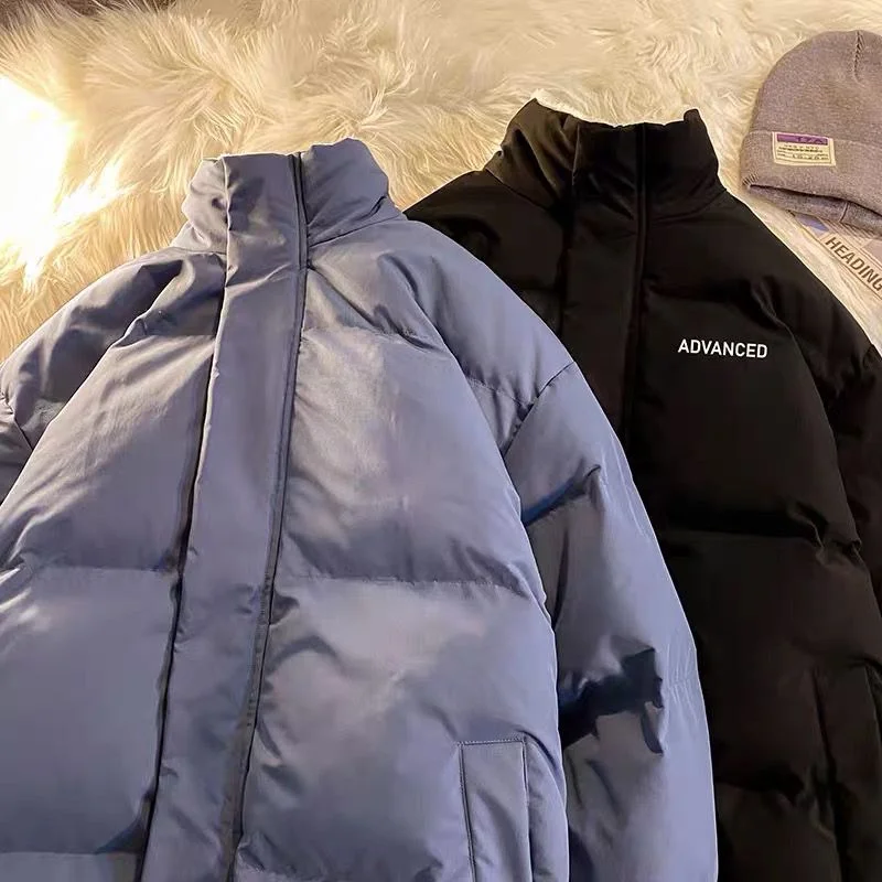 

Thickened Cotton Jacket Lamb Fur Inner Casual Loose Style for Men And Women Warmth Youth Fashion Mid-Length Loose Fit Coat