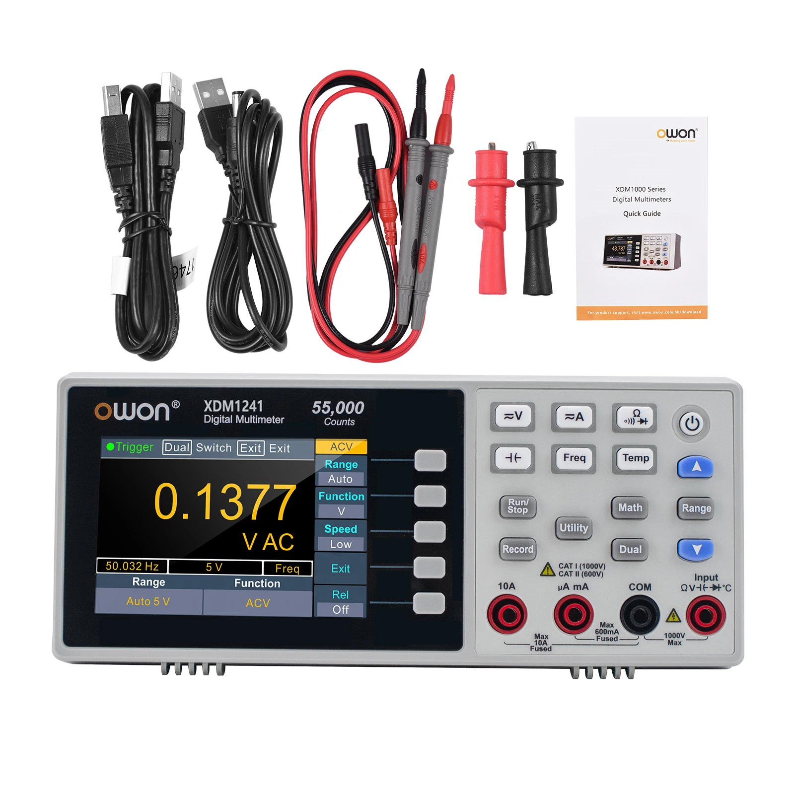 XDM1241 Mini Desktop Digital Multimeter Rechargeable 55000 Counts High Accuracy True RMS Multifunctional Temperature Measurement