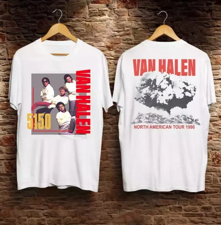 

Винтажная футболка Van-Halen Hagar 5150 Tour 96, концертная белая мужская футболка с рок-группой, с короткими рукавами и принтом из чистого хлопка