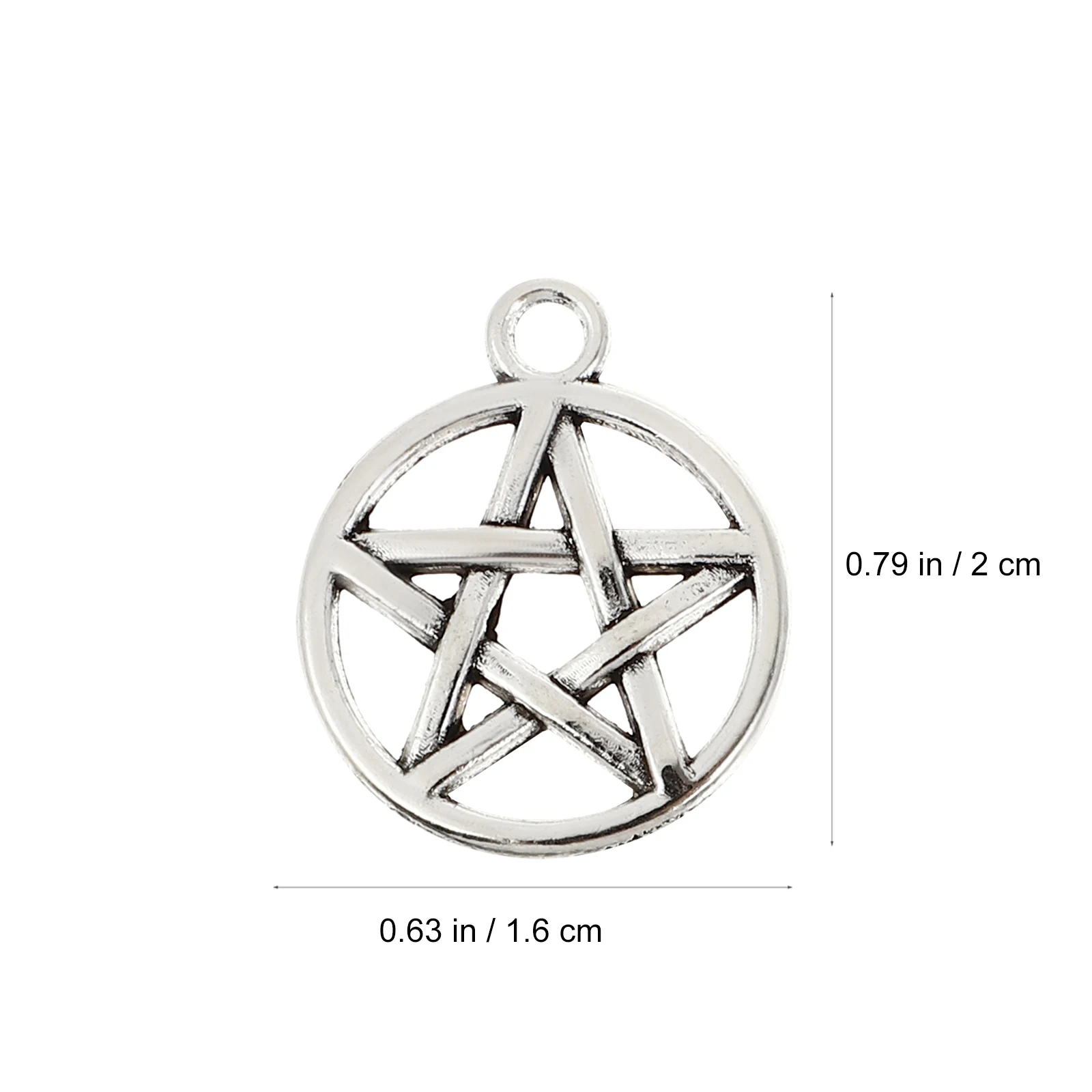 

50 PCS Silver Pendant for Men Necklace Unisex Pentagram Style Pattern Women and