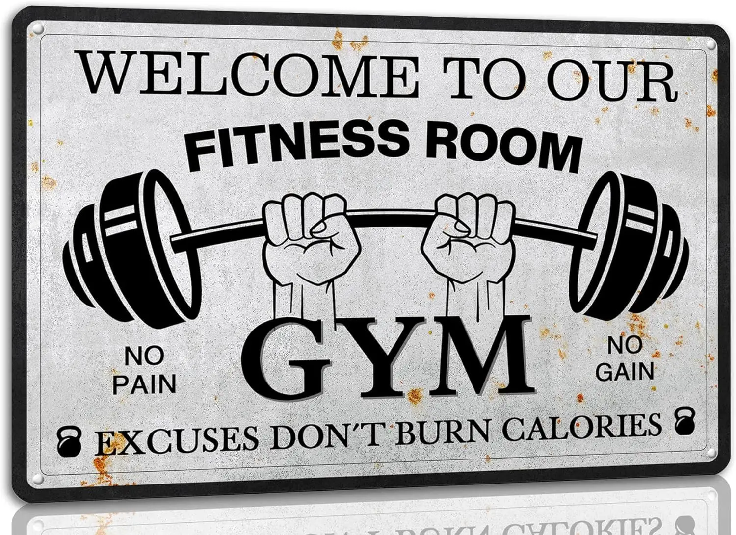 Welcome to Our Fitness Room Metal Tin Sign Home Gym Sign Gym Room Sign Weightlifting Sign Work Out Sign Man Cave Gym Father'