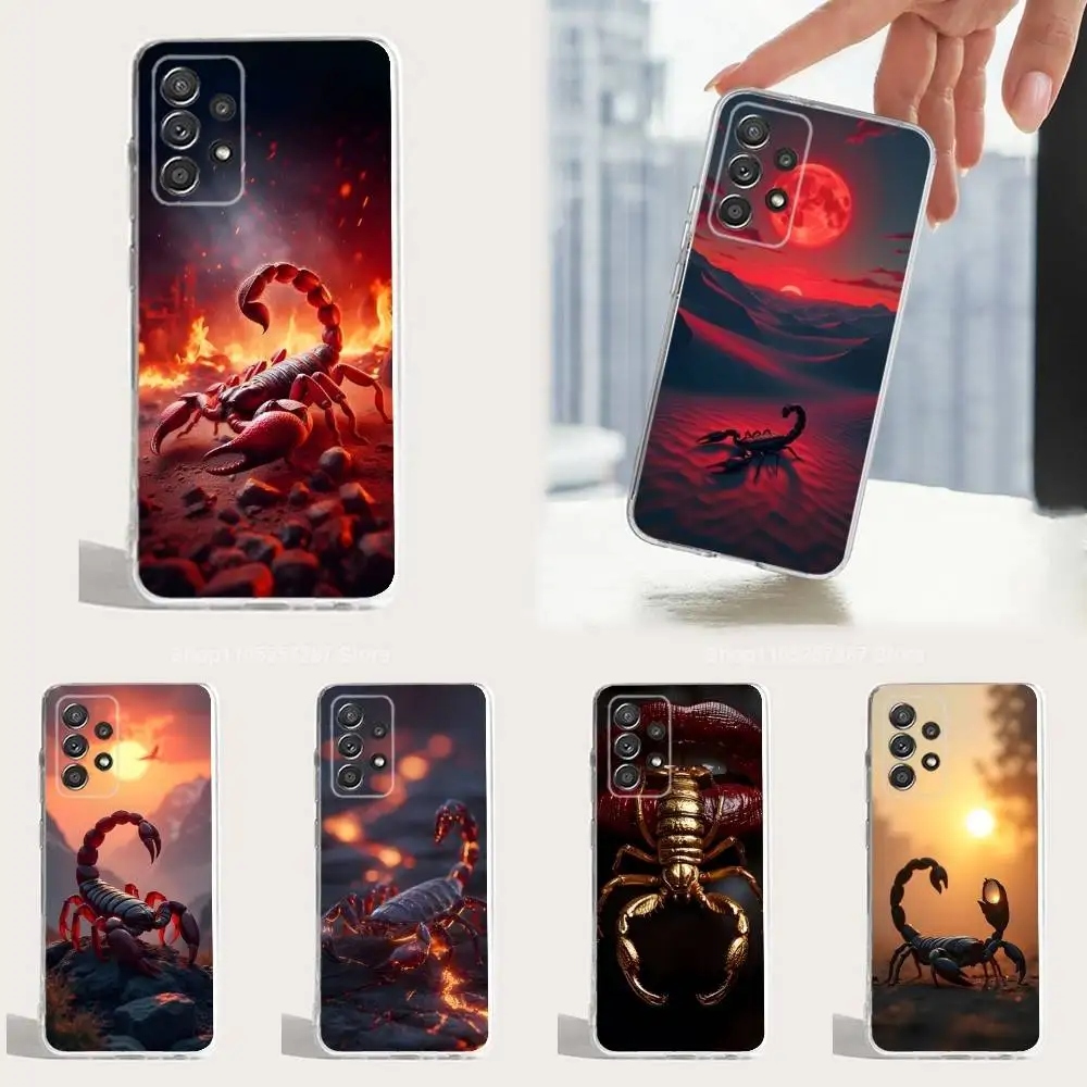 

Cool Myth Art Scorpion Phone Case For Samsung A30,71,51,S9,10,20,Ultra,FE,Lite, S22,23,21,PIus,Transparent, Silicone Case
