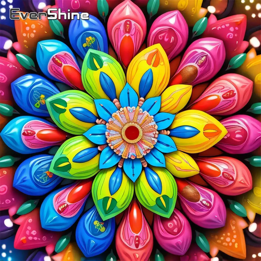 Evershine Diamant-Gemälde, Gänseblümchen, bunt, Acryl, Bastelbedarf, Diamant-Mosaik, DIY-Stickerei, Kindergeschenk