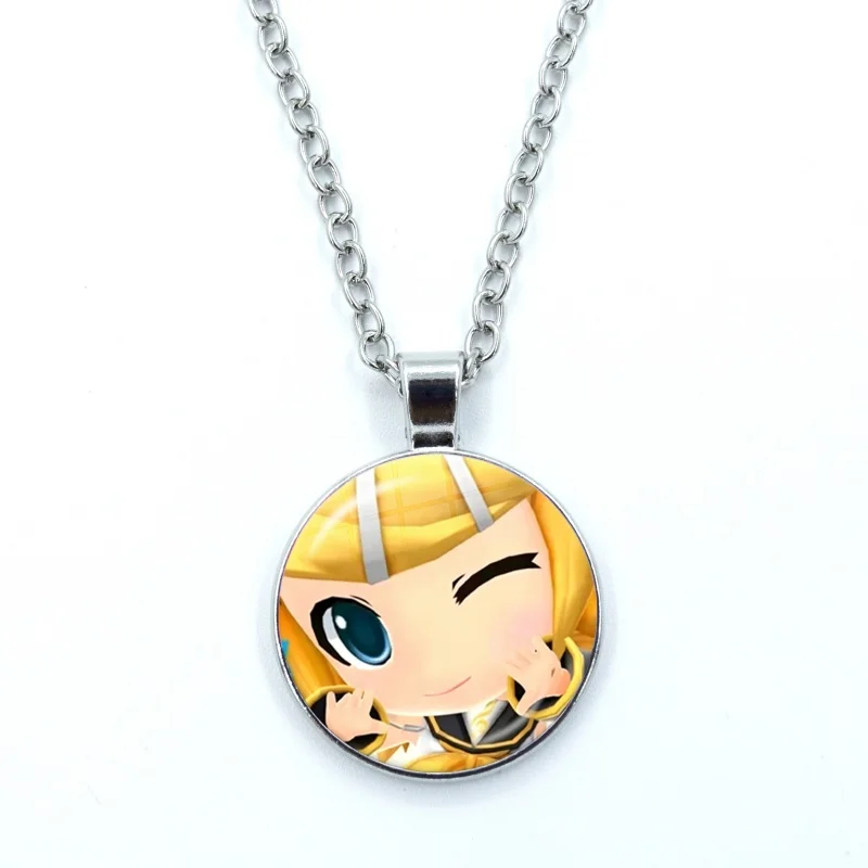 Cute Cartoon Characters Necklace for Women Jewelry Project Sekai‌ ‌PJSK‌ Anime Cabochon Glass Pendant Fashion Crystal Necklace