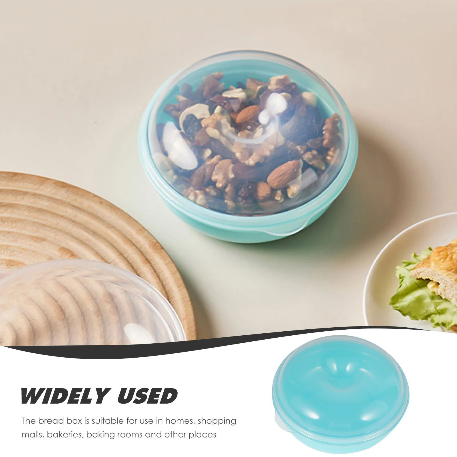 

Bread Storage Container Airtight Plastic Doughnut Box For Kitchen Countertop Snack Food Organizer Microwave Safe Compact Design