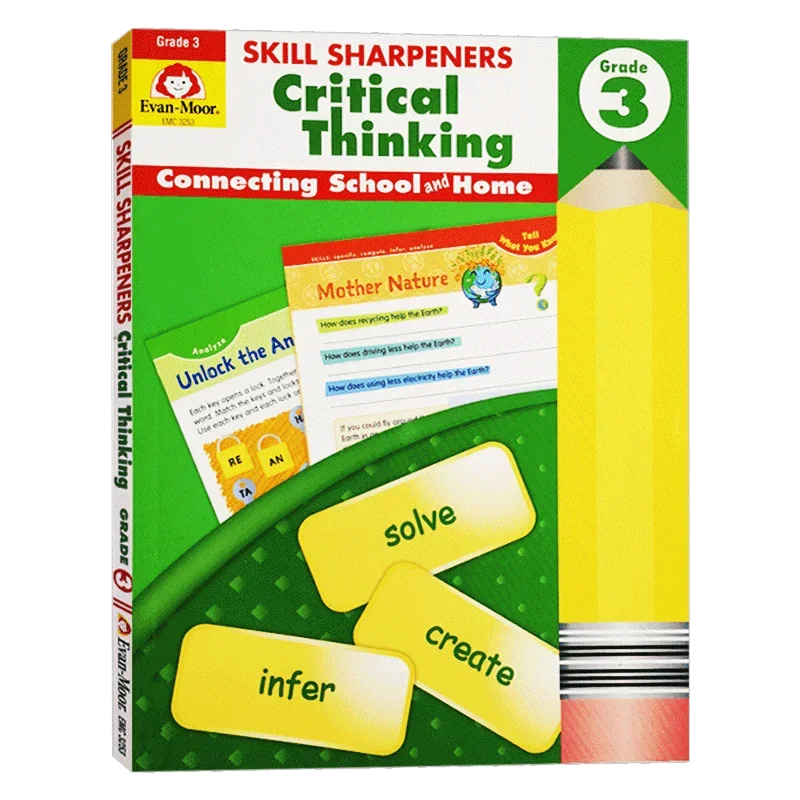 Evan-Moor Skill Sharpeners Critical Thinking, Grade 3 Workbook,aged 5 6 7 8, English book 9781629383514