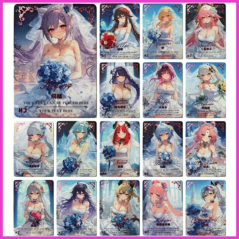 Anime Goddess Story Rare HJ Collectible Card Keqing Silver Wolf Hu Tao Raiden Shogun Kafka Nahida Toys for boys Birthday Present