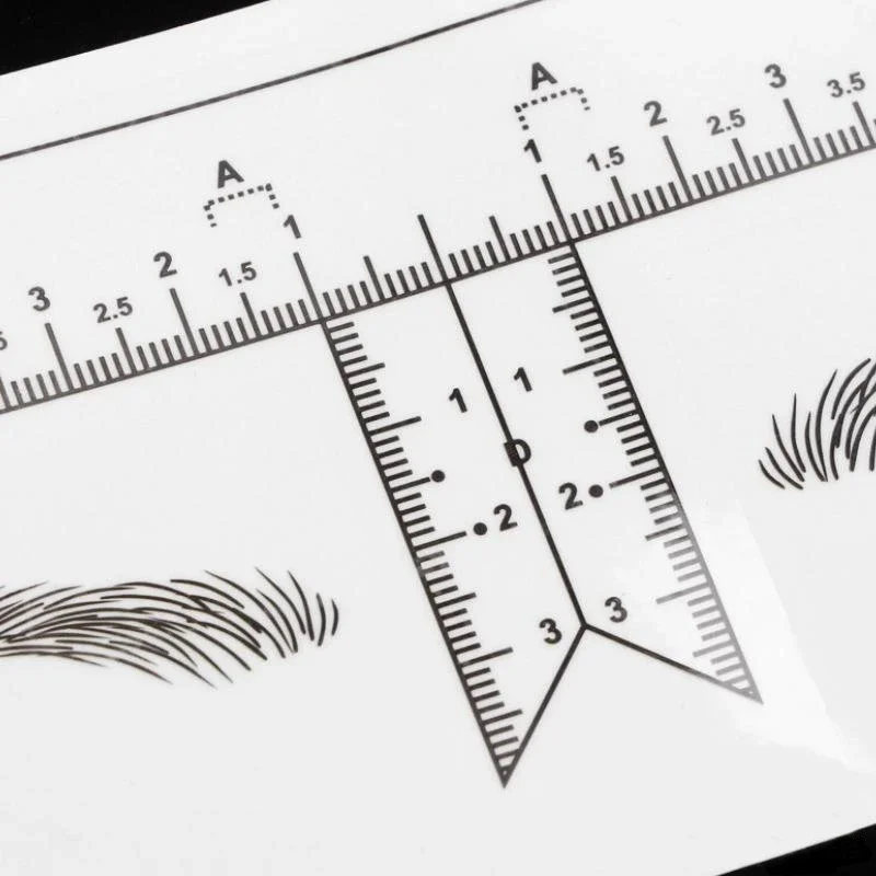 10pcs Disposable Tattoo Eyebrow Ruler Sticker with Brow Shape Eyebrow Ruler for Permanent Makeup Tools