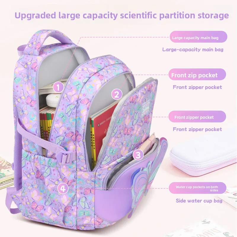 3 Pcs Kids School Backpcak Children School Bags Set Girls Primary Backpack with Lunch Bag Schoolbag Book Bag Kids Mochilas
