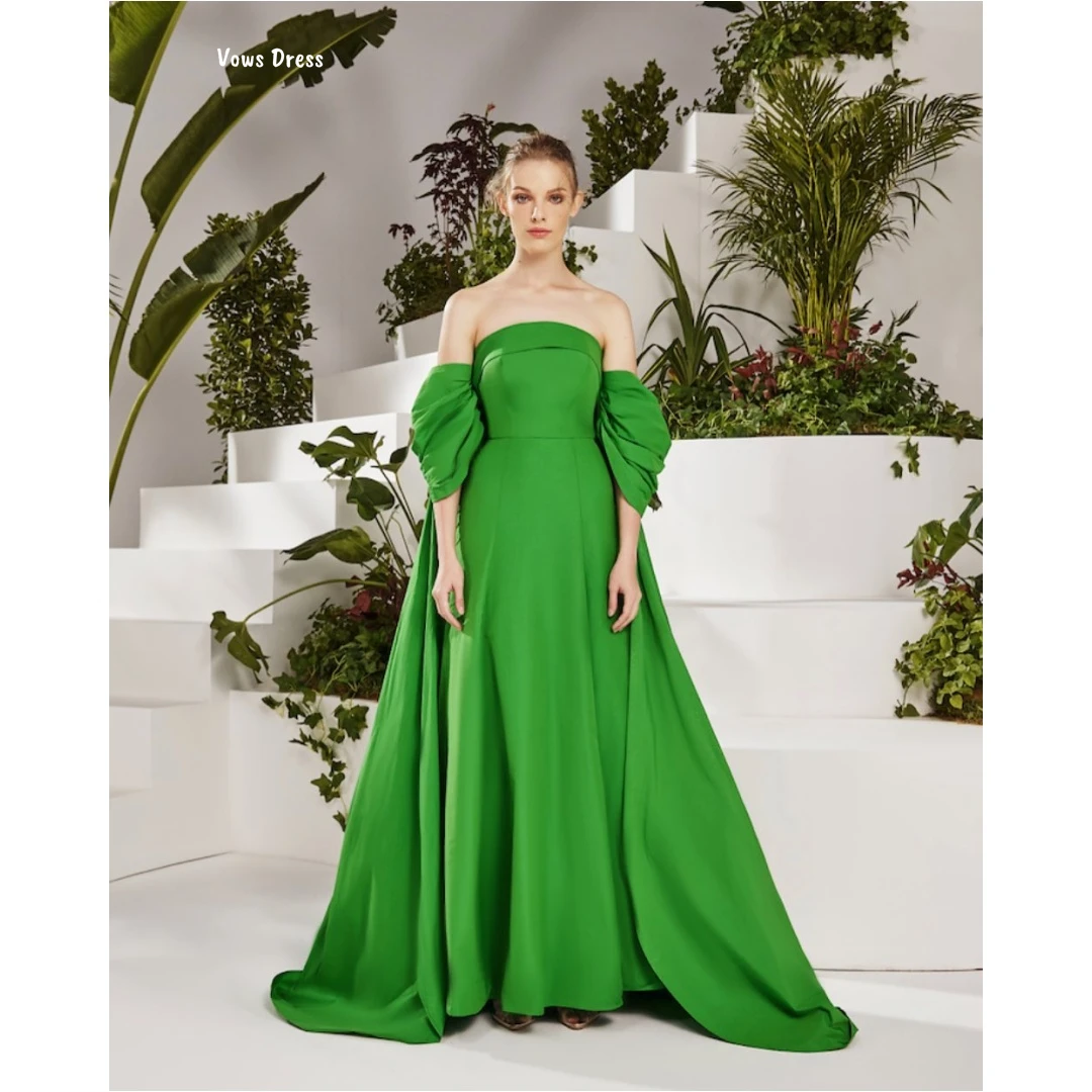 

Vows Dresses for Special Events Puff Sleeves Luxurious Women's Evening Dresses Luxury 2025 Custom Made Green Line A Ball Gowns