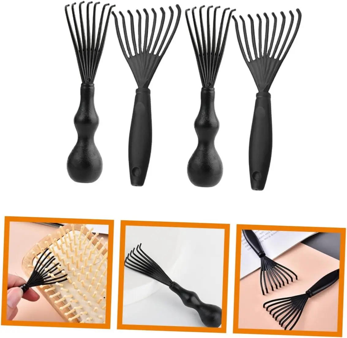 Plastic Cleaning Comb with Airbag Air Cushion Bristle Hair Comb with Cleaning Hook Paw for Hair Dusting And Cleaning
