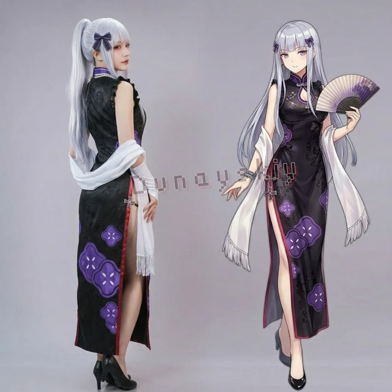 

Костюм для косплея Girls Frontline Клукай Клукай Ципао, полный комплект: платье с боковым разрезом, парик, серьги. Женский, сексуальный, для карнавала, по мотивам игр и аниме.