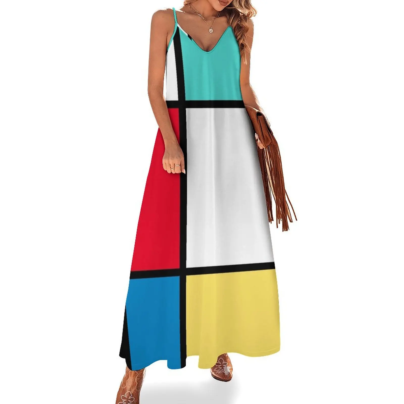 

Color Block Retro Sleeveless Long Dress Womens dresses summer dress daily elegant party dresses for women 2025 Dress