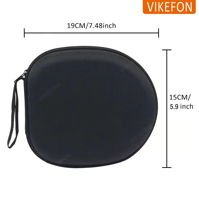 Headphone Carrying Case Shockproof Headset Pouch Capacity Handheld Earphone Container Company Travel Supplies Black image 6