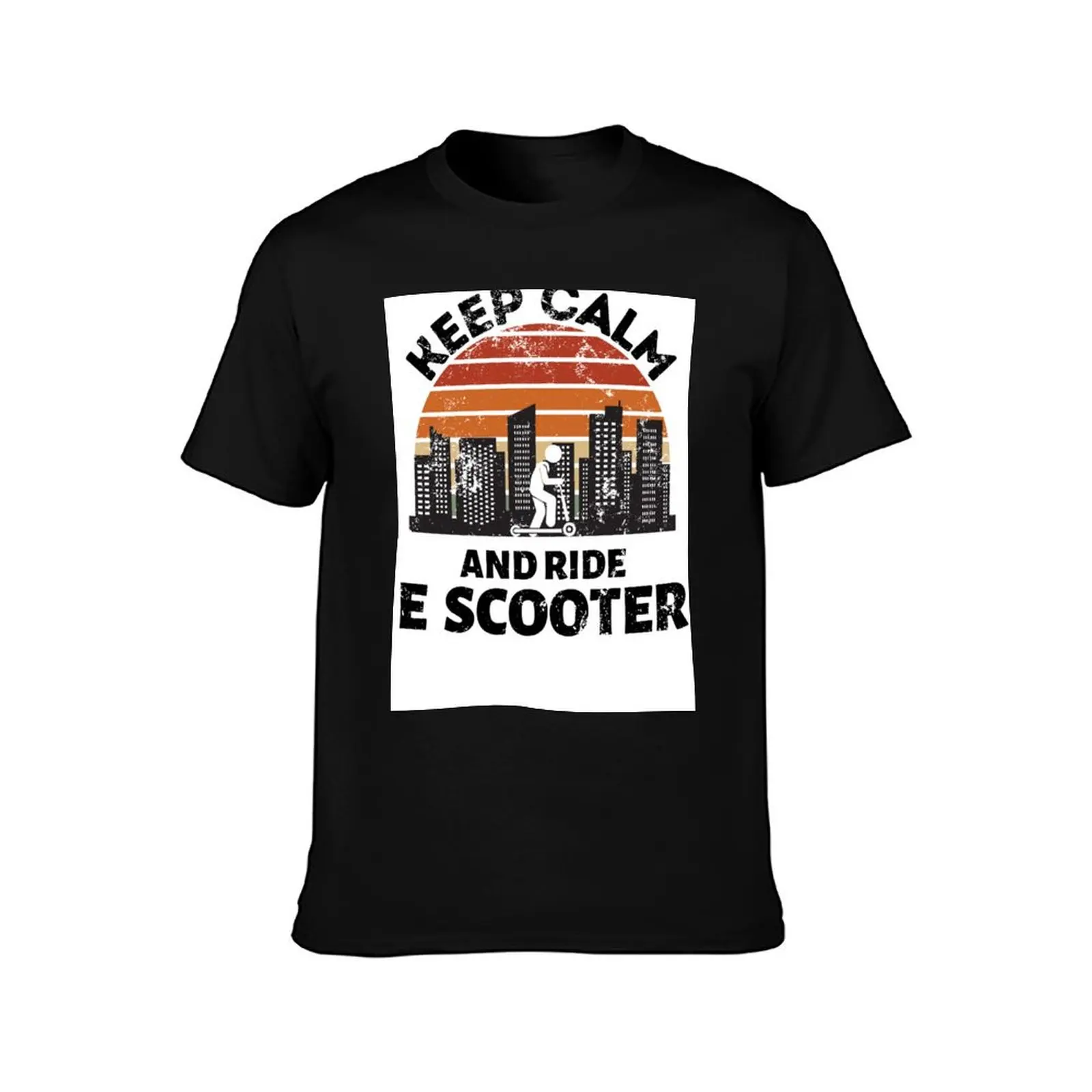 Keep Calm And Ride E Scooter - Electric Kick Scooter T-Shirt Basic Simple Design Short Sleeve Shirt T-Shirt