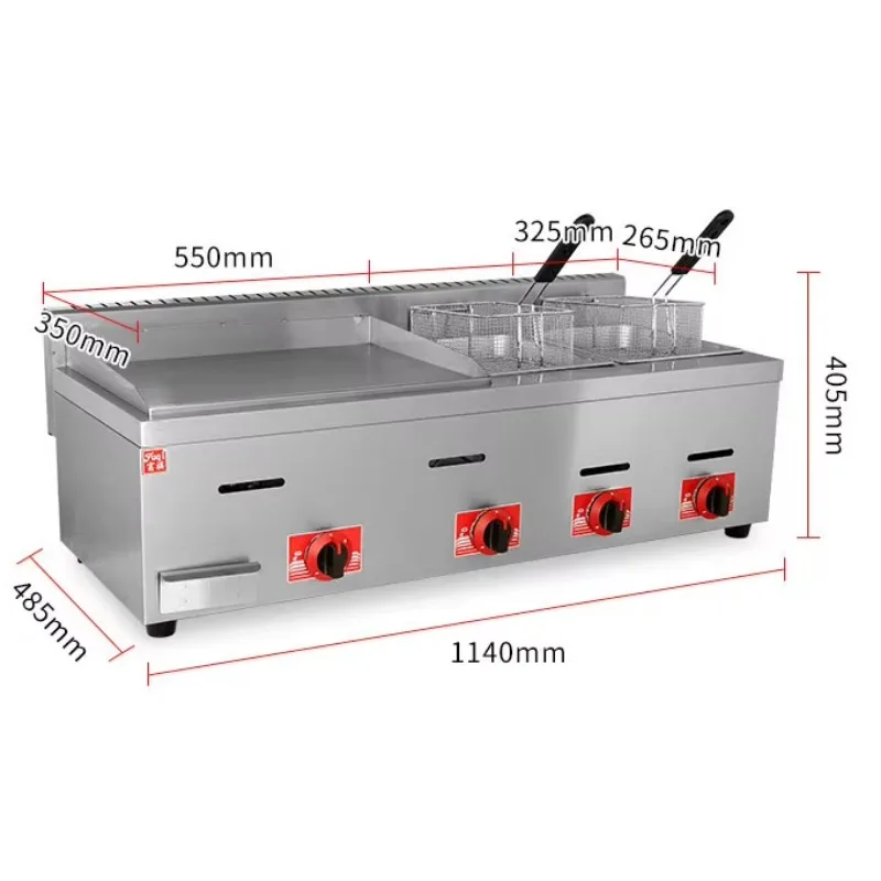 Commercial gas grills and continuous frying boilers Multifunctional teppanyaki fryer and boiling equipment