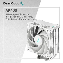 Deepcool AK400 4 rury grzewcze chłodnica procesora komputera stacjonarnego cienka chłodnica FDB cichy wentylator dla LGA1700 1200 115X AM4