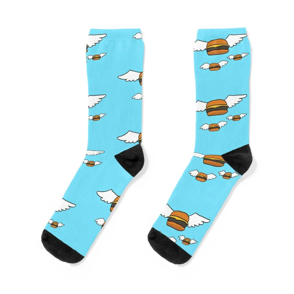 

Flying Burger Painting Socks men cotton high quality professional running essential Sports Socks Male Women's
