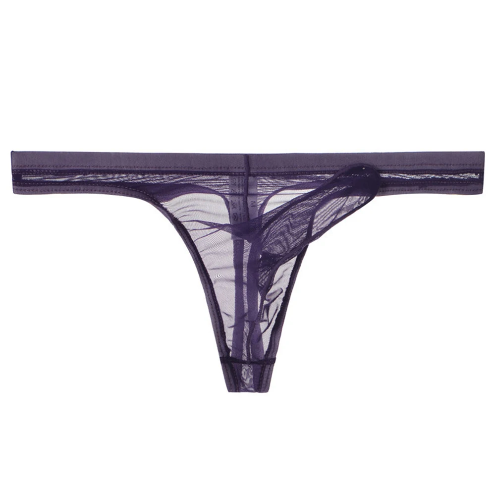 Homens Ver Através G-corda Ultra Fina Malha Underpant Homem Transparente Cueca Elefante Nariz Calcinha Baixa Ascensão T-back Thongs Erótico