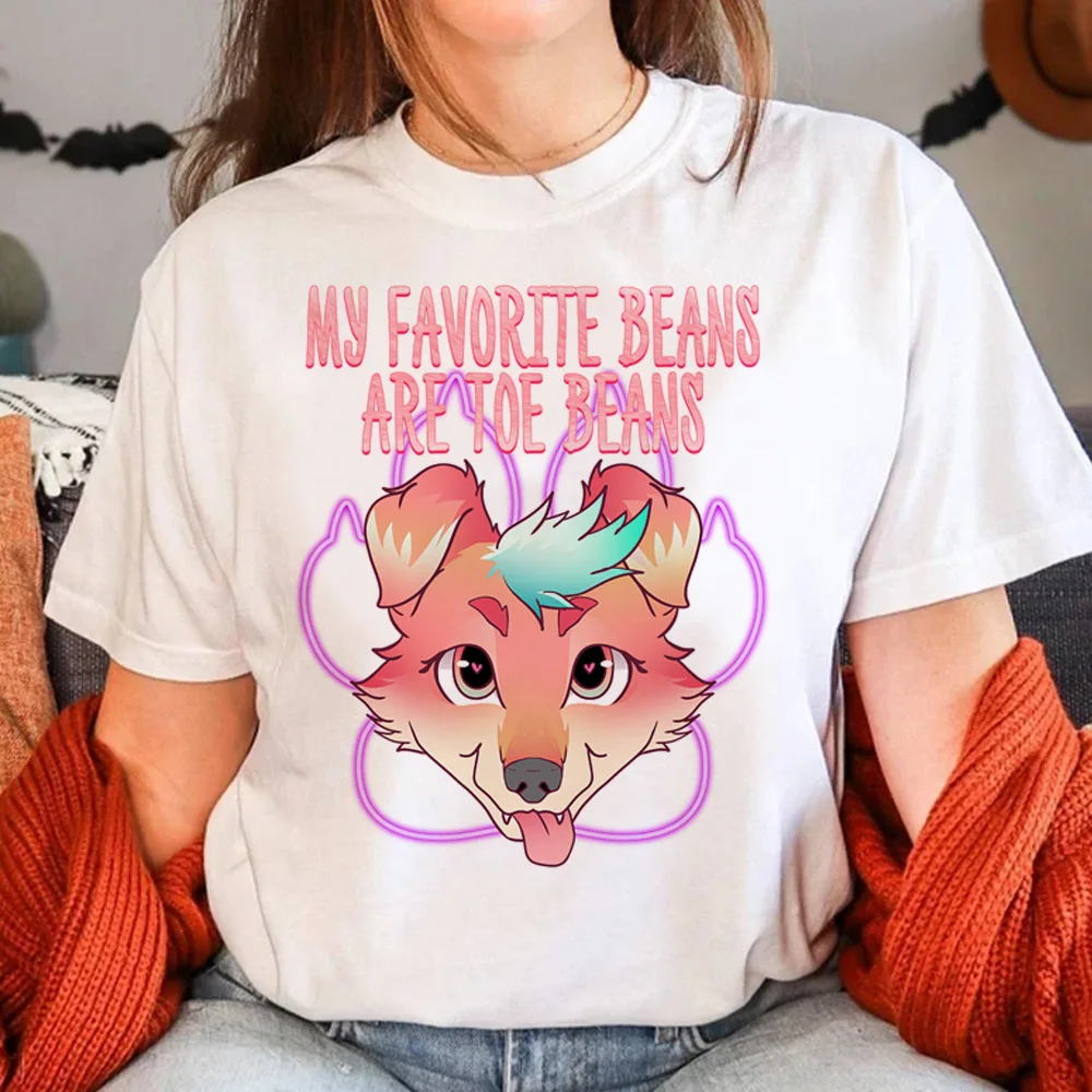 Furry tshirt women graphic Tee girl designer 2000s y2k clothing