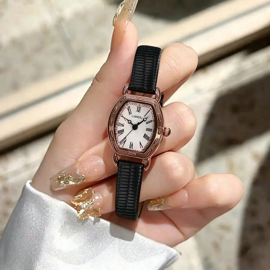 LIANDU Women's Quartz Watch, Oval Dial, PU Leather Strap, Retro Classic Business Style. Suitable For Daily Wear, Ideal Gift For