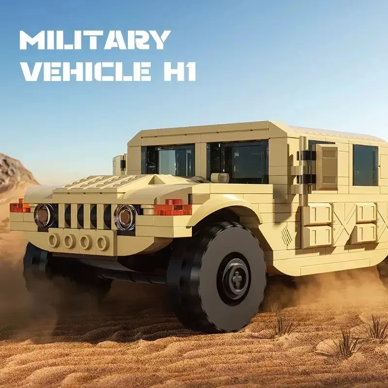 Compatible Lego Military H1 Humvee 510PCS Desert Off-Road Armored Vehicle MOC STEM DIY Building Block Toy Boys Birthday Gift