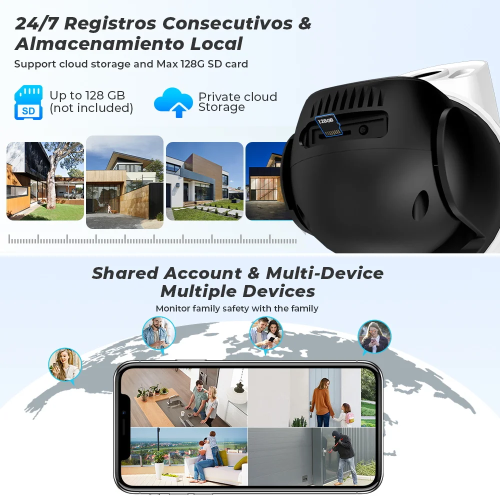 Imagem -05 - Câmera Ptz ip com Lente Dupla Proteção de Segurança Externa Visão Noturna Wifi Câmera de Vigilância Cctv ai Detecção Humana 4mp 8mp 4k