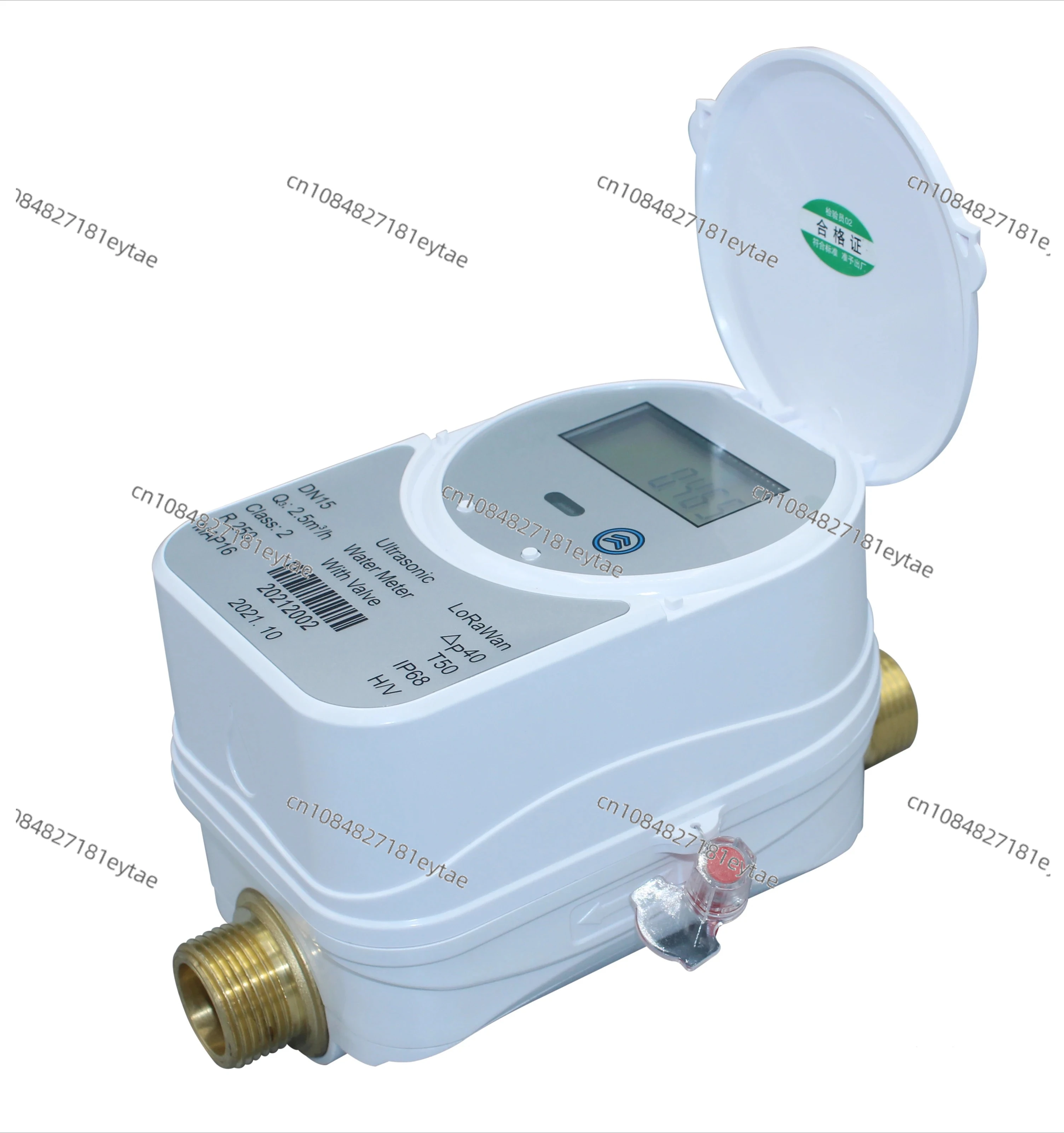 WiFi Water Flow Monitor, 3/4 Inch Smart Ultrasonic Water Meter with Auto Shutoff Valve