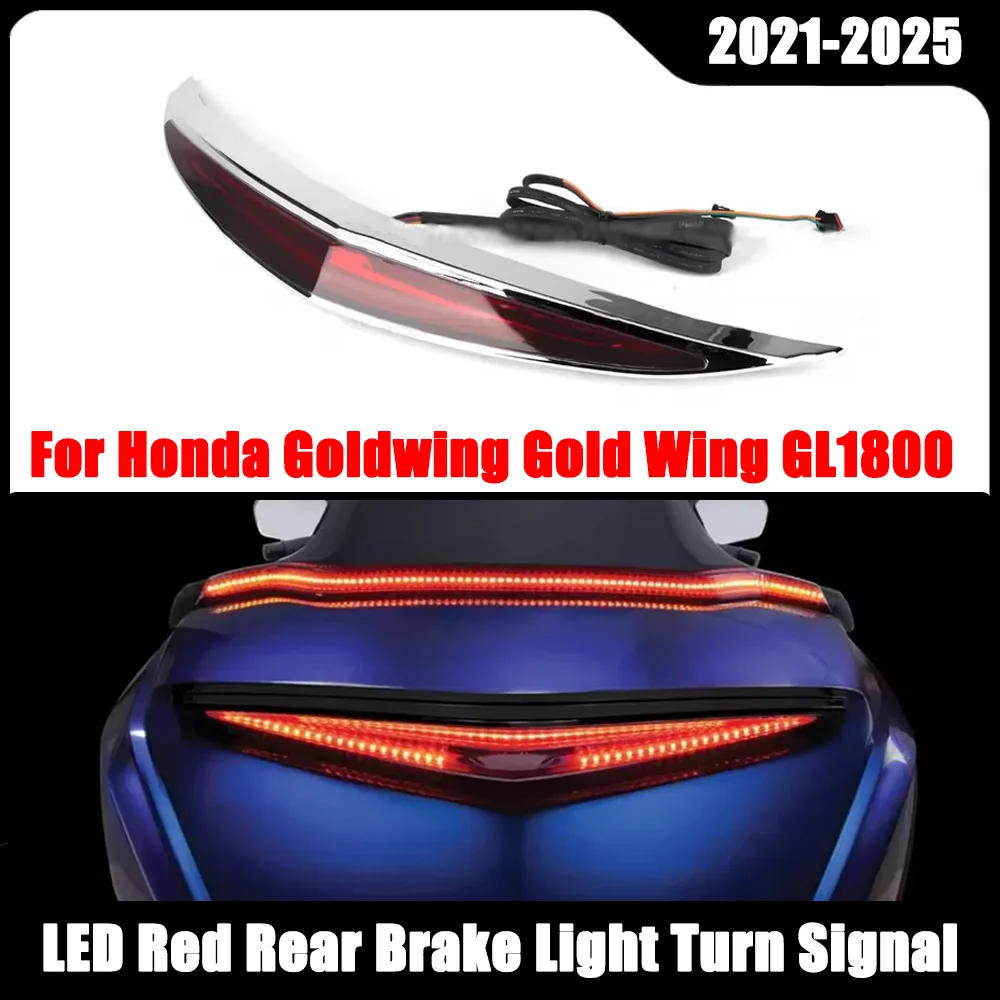 

NEW For Honda Goldwing Gold Wing GL1800 GL 1800 2021-2025 Motorcycle ABS Trunk Spoiler LED Red Rear Brake Light Turn Signal