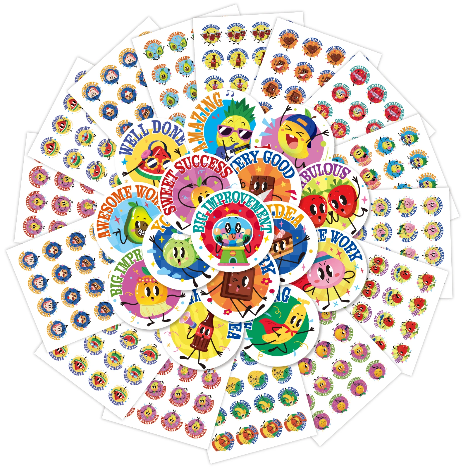 864Pcs Cute Scented Self-Adhesive Stickers Perfect for Classroom Rewards,Scrapbooking,Party Favors,DIY Crafts,Notebook Decoratio