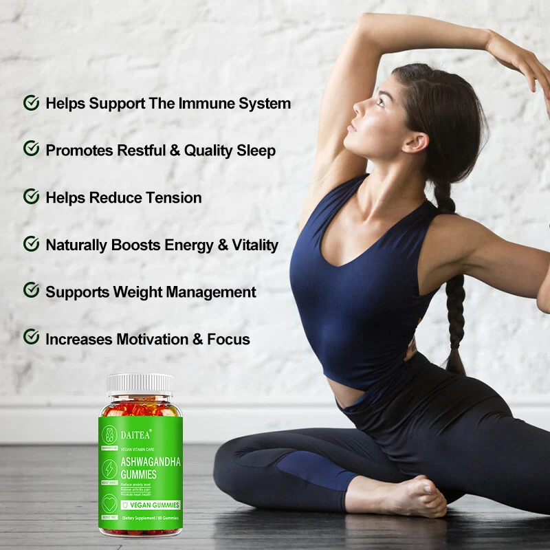 Ashwagandha Gummies 1500 Mg - for Stress & Anxiety Relief, Heart, Joint, Immune & Energy Support, Vegetarian